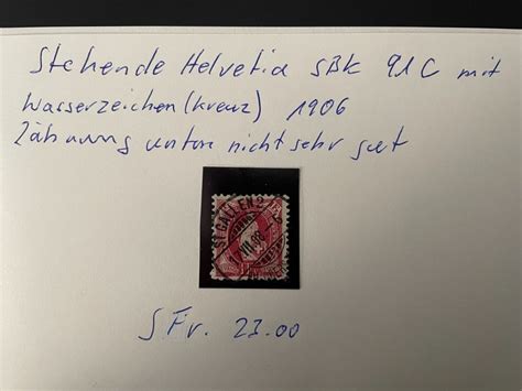 Stehende Helvetia Sbk C Mit Wasserzeichen Kreuz Kaufen Auf