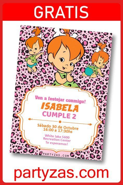 Prueba en Partyzas esta Invitación PEBBLES PICAPIEDRA GRATIS para