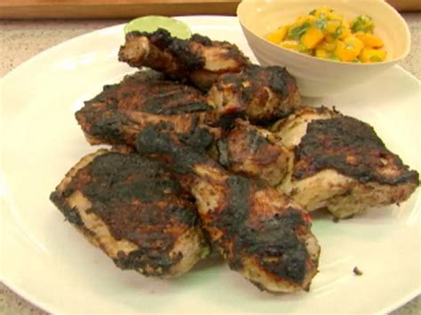 Grilled Jerk Chicken With Mango Cilantro Salsa Recipe Bobby Flay Food Network