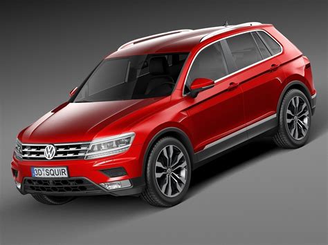 Volkswagen Tiguan 2017 3d Model Max Obj 3ds Fbx C4d Lwo Lw Lws