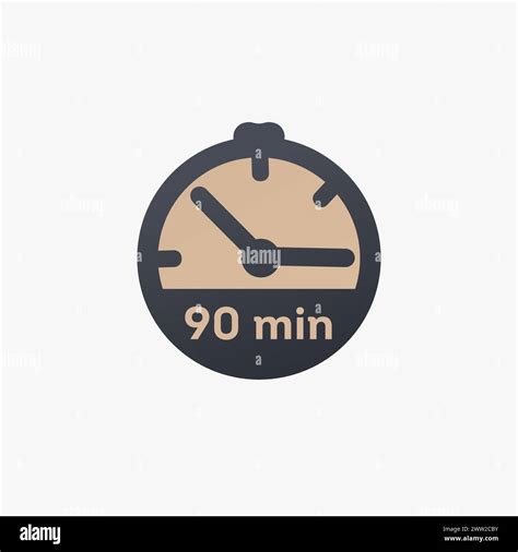 90 Minutes Stopwatch Vector Icon Clock Icon In Flat Style Stock