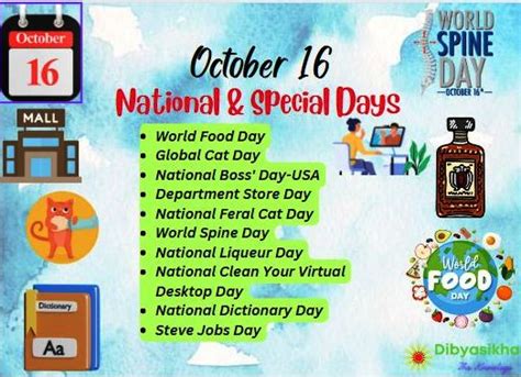 October 16-National Days, Birthday and Important Past Events - Dibyasikha