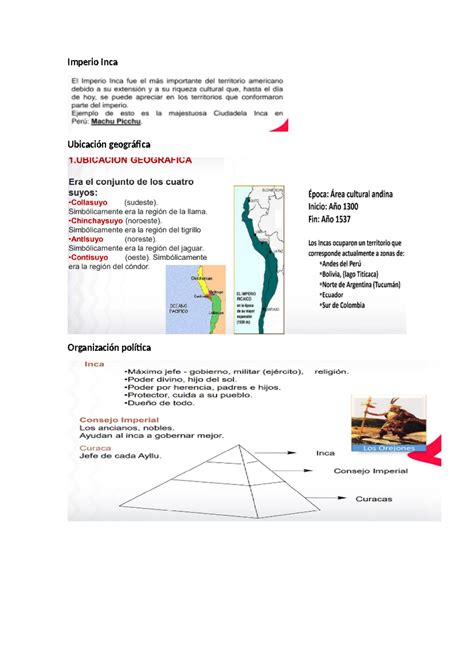 Imperio Inca Resumen De Los Incas Procesos Hist Rico Sociales