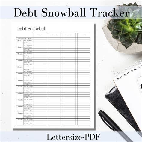 Printable Debt Snowball Tracker