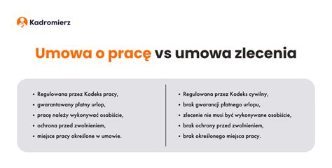 Umowa O Prac A Umowa Zlecenie Zobacz Czym Si R Ni Kadromierz