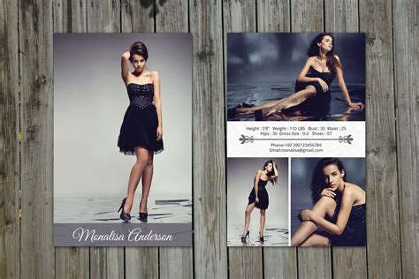 Modeling Comp Card Template Model Comp Card Photoshop - Etsy