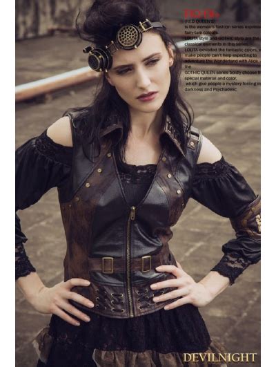 Steampunk Faux Leather Vest For Women Uk