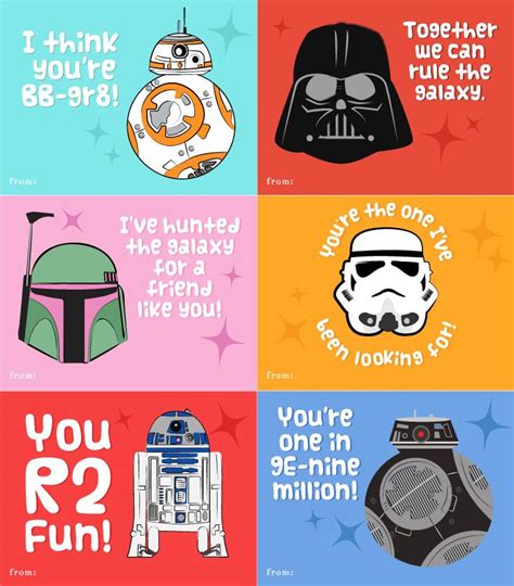 Star Wars Valentine Cards Printable Printable Calendars At A Glance