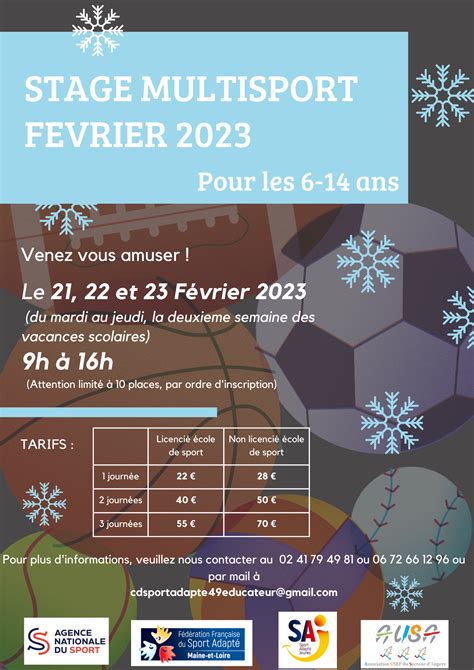 Stage Multisport février 2023 Comité Départemental Sport Adapté 49