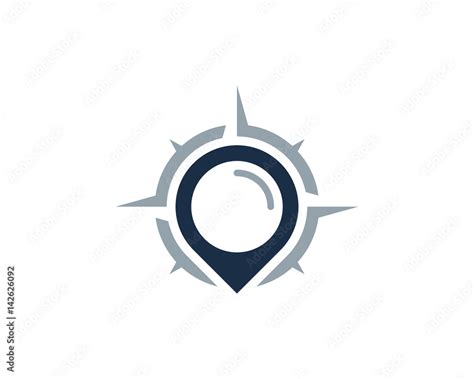 Compass Point Icon Logo Design Element Stock Vector | Adobe Stock