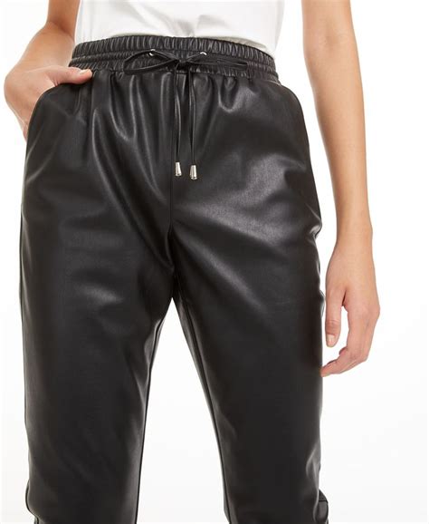 Bar Iii Faux Leather Jogger Pants Created For Macys Macys