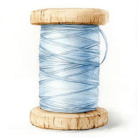 vintage wooden spool  light blue thread sewing thread spool