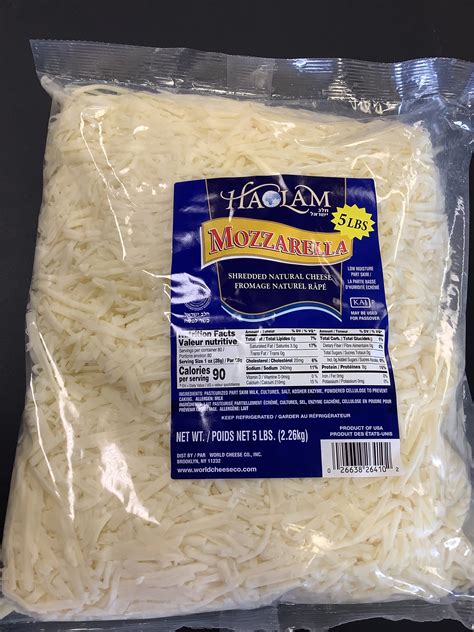 Haolam Mozzarella Shredded Cheese Lbs Midwest Premium Kosher