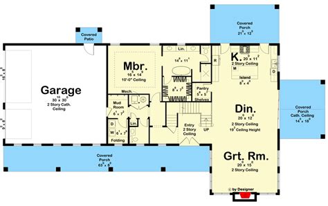 4 Bed 2700 Square Foot Barndominium Style House Plan With 3 Outdoor