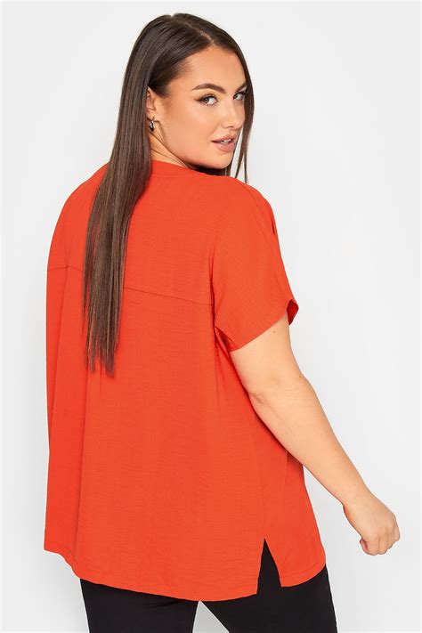 Yours Plus Size Red V Neck Shirt Yours Clothing