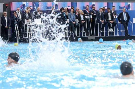 Macron Inaugurates The Olympic Aquatic Centre Saint Denis Ile De