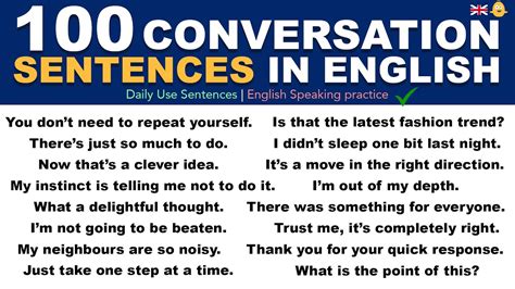 100 Conversation Sentences Daily Use Sentences English Speaking