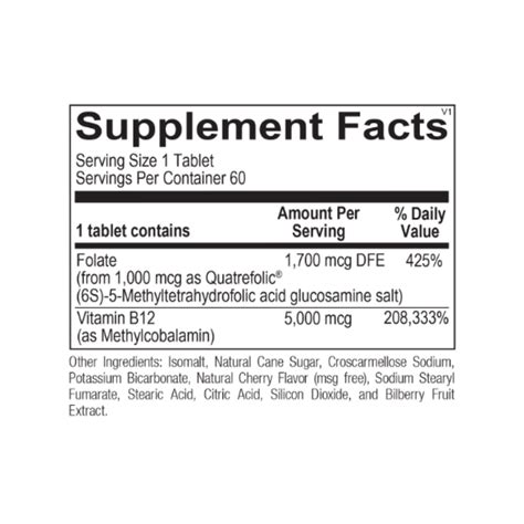 Methyl B12 5mg B9 1mg Md Folate B12 60c Renewed Vitality