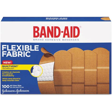 Band Aid Flexible Fabric All One Size Adhesive Bandages 100 Ct The