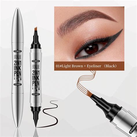 Fsndrx Waterproof Eyeliner Four Wild Eyebrows Without Smudging Liquid Eyebrow Pencil Naturally