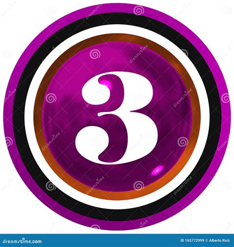 Cool Number Three Over Sport And Bright Race Sphere Stock Illustration