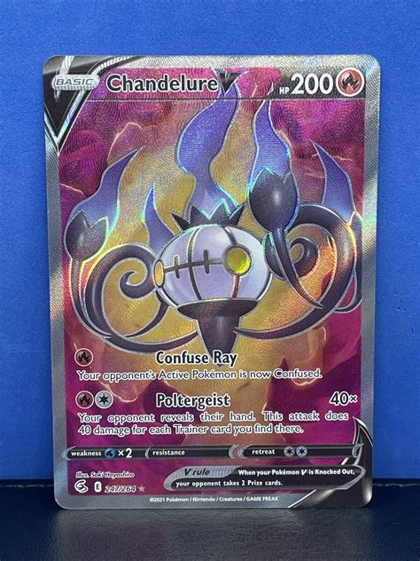 Chandelure V Full Art 247 264 Pokémon Fusion Strike NM or Better