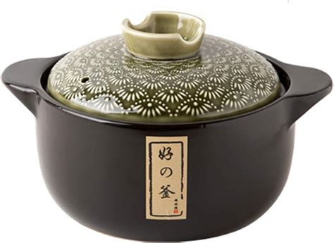 Japanese Donabe Ceramic Hot Pot Ceramic Black Casserole Clay Pot With Lid Stew Pot Kitchen