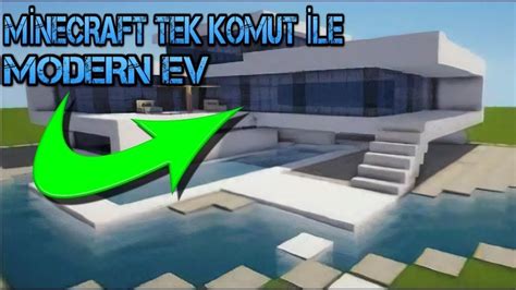 MİNECRAFT TEK KOMUT İLE MODERN EV YAPIMI YouTube