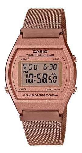 Rel Gio Digital Feminino Casio B Wmr Adf Cor Da Moldura Ouro Rosa