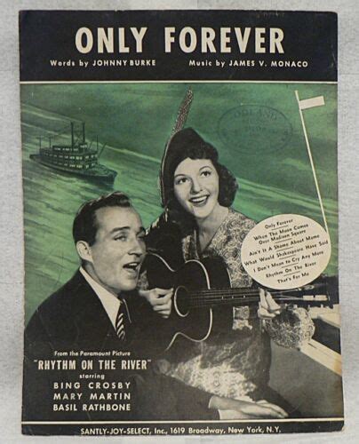 Sheet Music Only Forever Bing Crosby Ebay