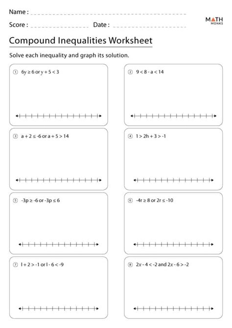 7 Compound Inequalities Worksheet For Making Math Simple And Fun The