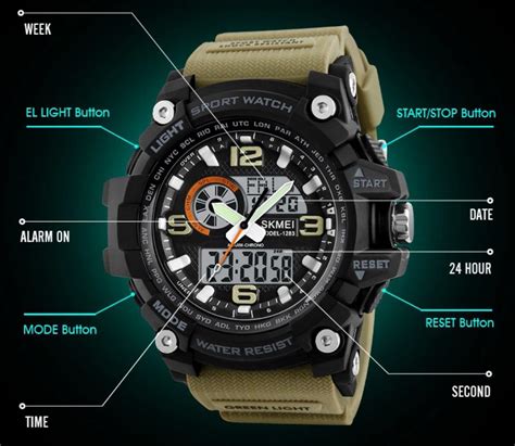 Skmei Sport Green Pu Analog Digital Men S Watch Buy Skmei Sport Green