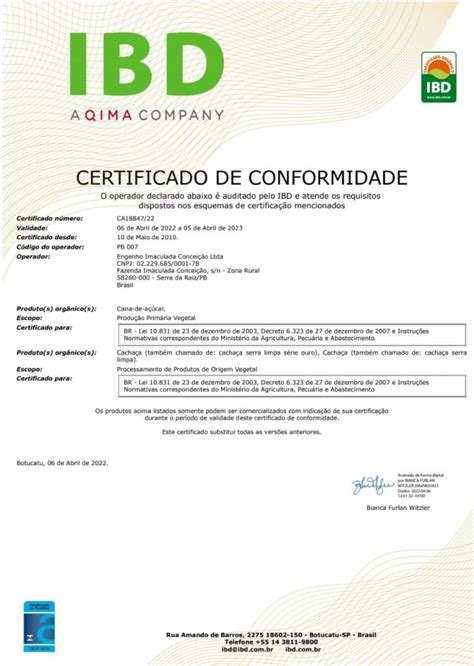 Cacha A Serra Limpa Recebe Novo Certificado Ibd Que Testifica Sua