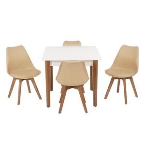 Conjunto Mesa De Jantar Luiza Cm Branca Cadeiras Leda Nude Leroy Merlin