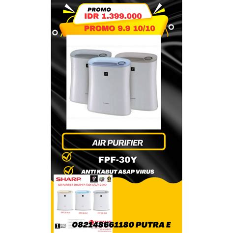 Jual Air Purifier Penjernih Udara SHARP FP F30Y FPF30Y KOTA PONTIANAK