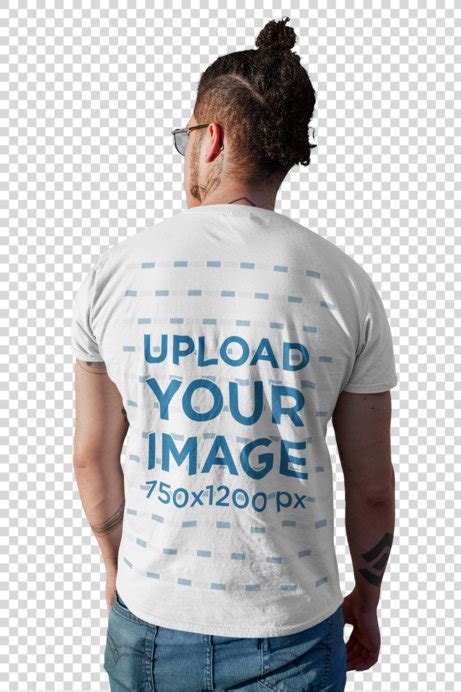 Placeit Transparent Back View T Shirt Mockup Featuring A Man With A