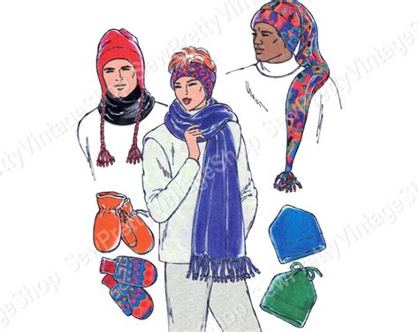 Kwik Sew 2356 90s Fleece Outerwear Unisex Adult Headband Earflap Hat