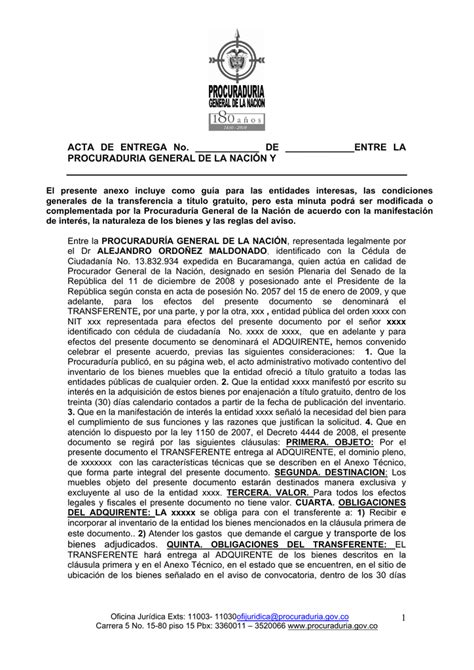 Introducir Imagen Modelo De Acta De Entrega De Bienes Muebles