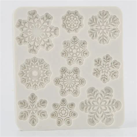 Diy Christmas Snowflake Silicone Mold Fondant Mold Cake Decorating Tools Winter Snowflake