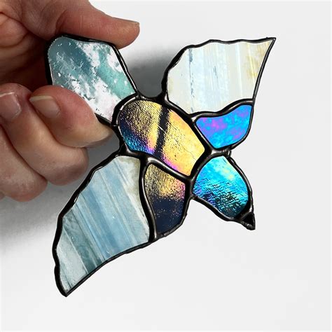 Blue Bird Suncatcher Or Christmas Ornament Stained Glass Stitcher