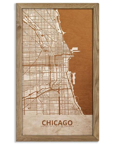 Tow Topographic Map Of Chicago Chicago Map Chicago Engraved Picture