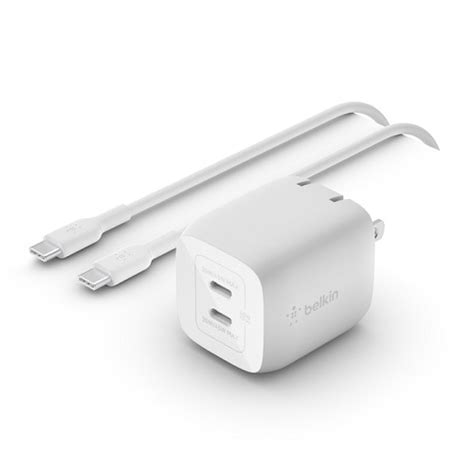 Belkin Boostcharge Pro Dual Usb C Gan Wall Charger With Pps W Usb C