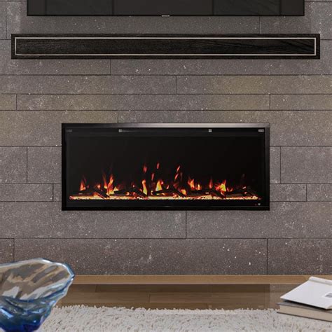 Modern Ember Aerus Slim 42 In Smart Linear Electric Fireplace Electric Fireplaces Direct