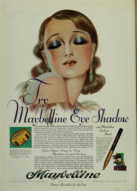 1920s Maybelline Eye Shadow Vintage Makeup Ads Makeup Ads Retro Makeup