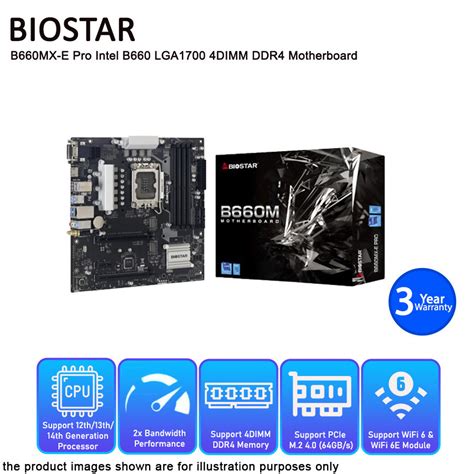 BIOSTAR B660MX E PRO INTEL B660 LGA1700 M 2 4DIMM DDR4 VGA HDMI DVI