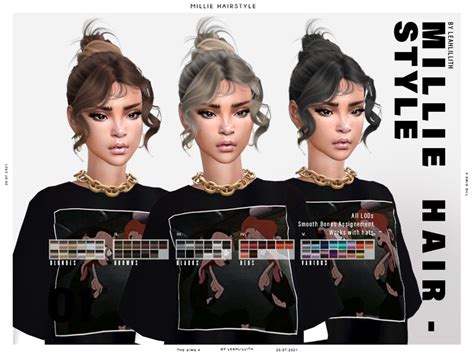 Leahlillith Millie Hairstyle The Sims Resource Sims Hairs Xxx