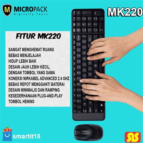 Jual Micropack Keyboard Mouse Combo Wireless Km 220 Shopee Indonesia