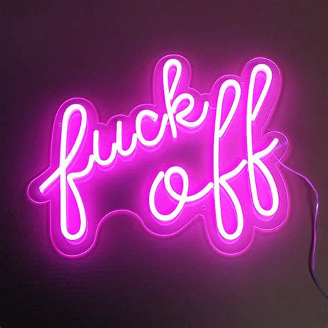 Fuck Off Neon Sign Text Led Neon Lights Room Bar Home Etsy Uk