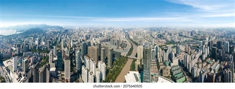 Aerial Photography Hangzhou City Scenery Stock Photo 2075640505