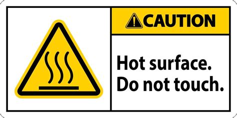 Caution Safety Label Hot Surface Do Not Touch 25732006 Vector Art At